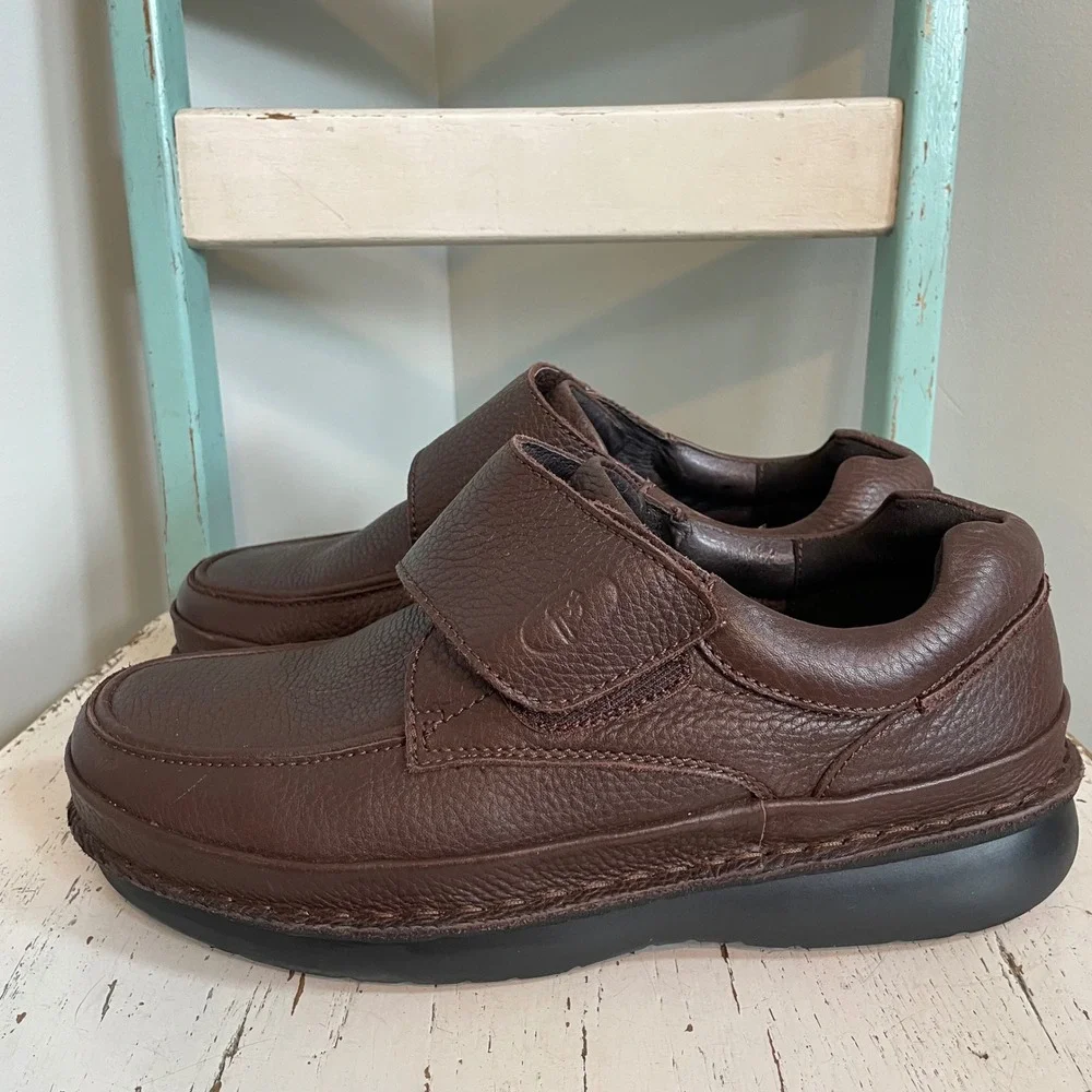 Propet Men's Scandia Strap Shoe M5015 Brown Leather 11.5 Wide Diabetic Comfort